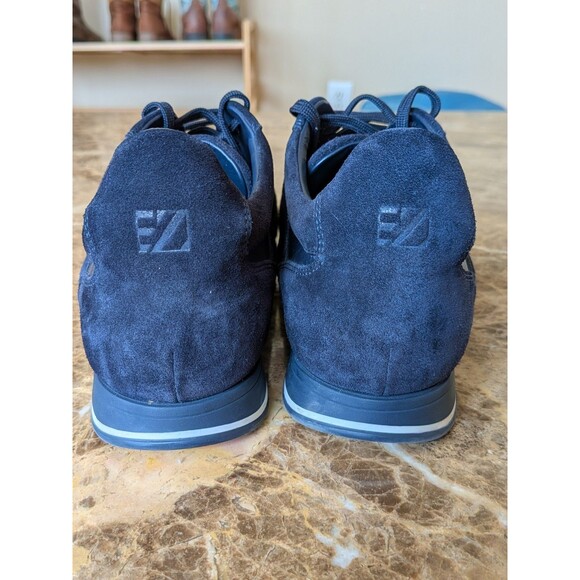 Ermenegildo Zegna Men Shoes Black Suede Navy Leather Sneaker Made in Italy 9 US main image 11